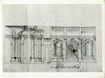 Disegno architettonico di palazzo (ripiano a lato dell'atrio)