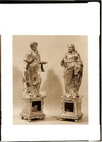 Due statuine reliquiario, S. Evasio e S. Lorenzo, in argento