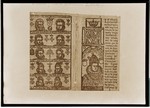 Due pagine a stampa con ritratto di Carlo Emanuele I (1603)